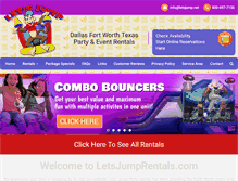 Tablet Screenshot of letsjumprentals.com
